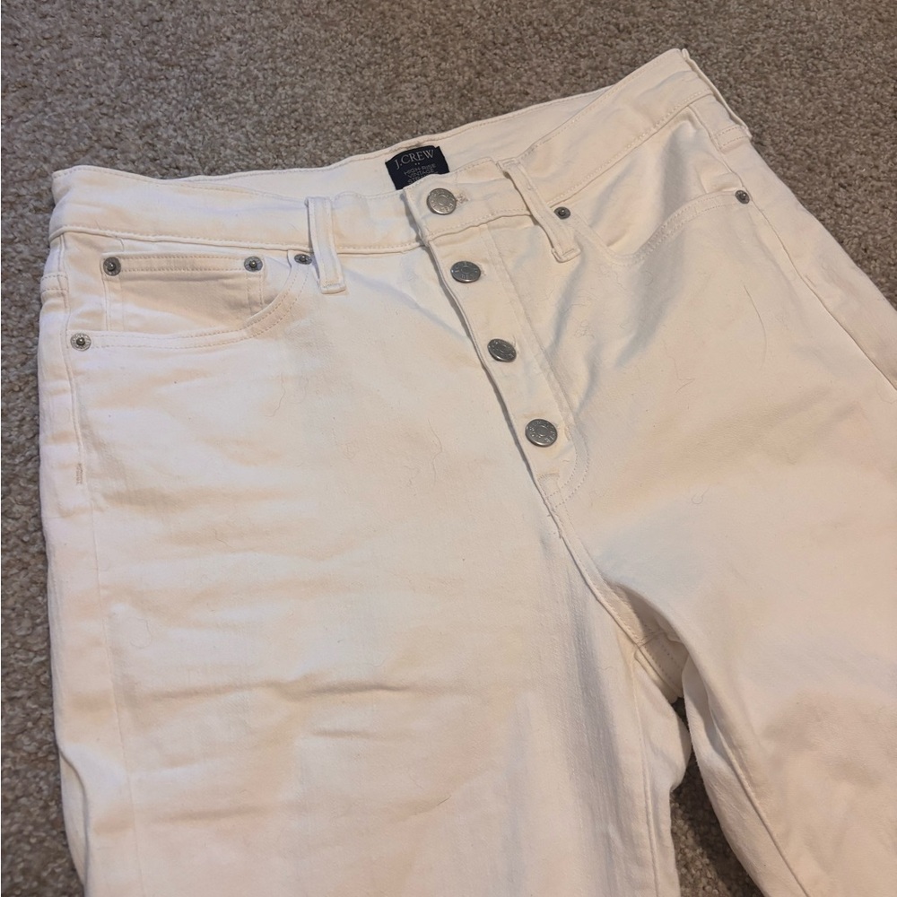 J Crew High Rise Vintage Straight Jeans White - Picture 3 of 5